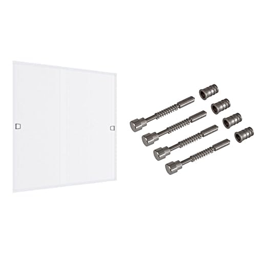 Windhager Insektenschutz Spannrahmen Fenster Plus, Fliegengitter Alurahmen für Fenster + Windhager Federstift-Set für Insektenschutzfenster, Montageset