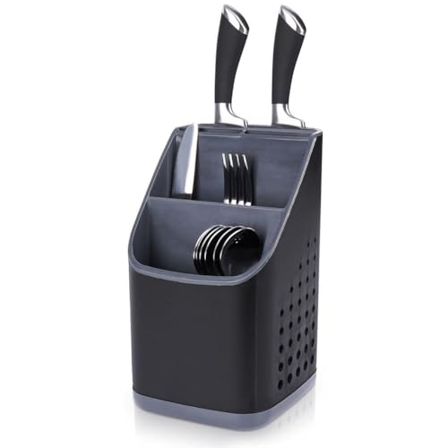 Vilde Besteck-Abtropfkorb Besteckabtropfer Besteckkorb Küchen-Utensilienhalter Küchenorganizer Besteckorganizer schwarz