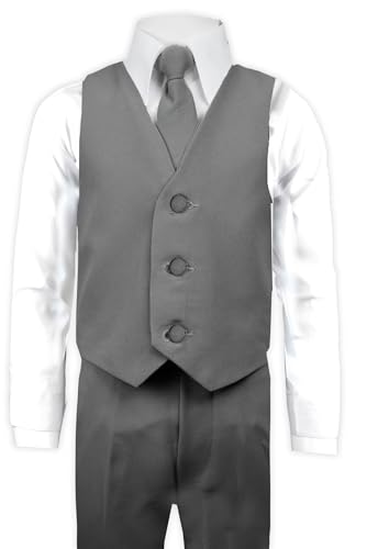 Black n Bianco Boys' Formal Black Suit with Shirt and Vest3