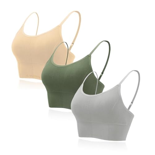 Image of Kaththai Women Cotton Padded Wire-Free Sports Bra with Adjustable Straps Soft Padded Push-Up Bra for Yoga, Fitness (Free Size Bra Fit Up to 28,30,32,34)
