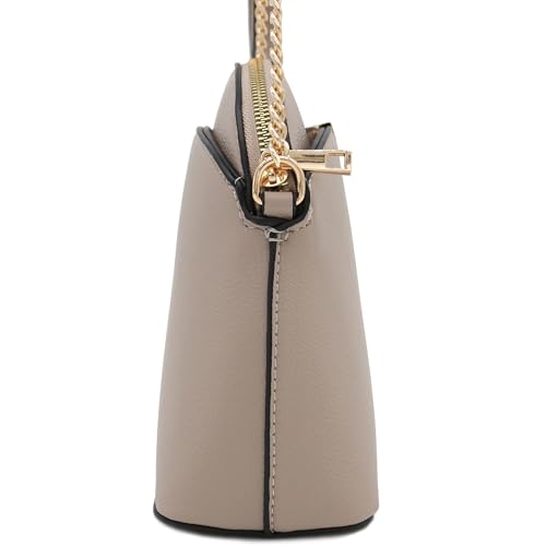 Image of FashionPuzzle Faux Leather Small Dome Crossbody Bag with Chain Strap