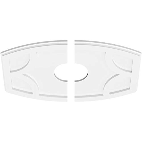 Image of Ekena Millwork CMP24X16KY2-05000 Kailey Architectural Grade PVC Contemporary, Two Piece Urethane Ceiling Medallions 24 inchW x 16 inchH x 5 inchID x 13 inchC x 1 inchP
