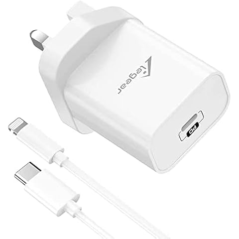 Elegear 20W iPhone Fast Charger Plug and Cable for iPhone 14/14 Plus/14 Pro Max/13 12 11 X XR XS SE 8 7 6 iPad mini/Air,Type C Mains with USB C to Lightning Cord PD Wall Chargering Adapter, 2m, White Cover