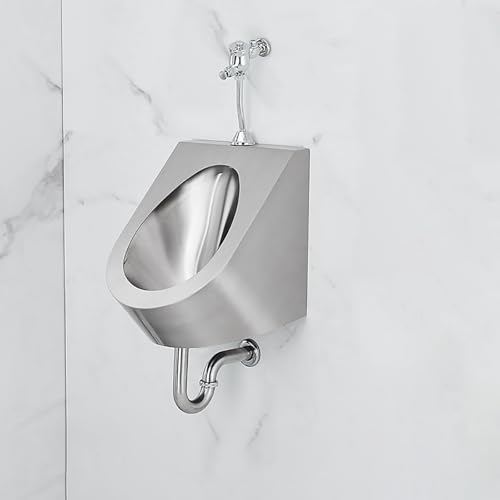 Urinario de pared de acero inoxidable con kit de drenaje completo para aseos 2