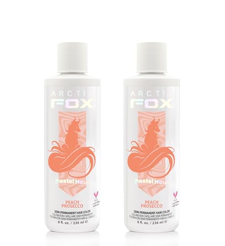 Image of ARCTIC FOX Peach Prosecco Hair Dye - Vegan, Ammonia Free - 2 x 8 oz