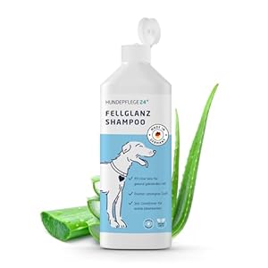 HUNDEPFLEGE24 Dog Shampoo Fur Shine & Dog Conditioner 500 ml – For Healthy Shiny Coat & Better Combing with Aloe Vera – Moisturising Gentle Cleaning & Care for Any Dog Breed