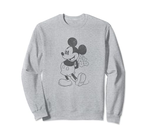 Sweat Mickey Mouse Disney vintage avec portrait et fleurs pour un look rétro au quotidien