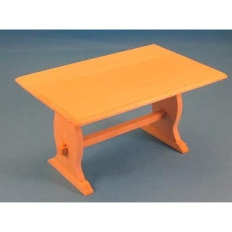 Large Table Rectangular Kitchen Dollhouse Furniture Dollhouse Miniature 1:12 Creal (Natural Varnished) Cover