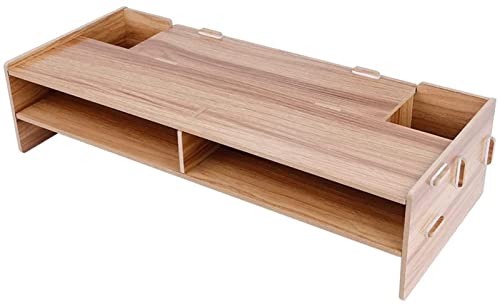 WYDMBH Monitor Stand Riser Computer Monitor Riser Stand Desktop Ergonomische Hout Desktop Riser Bureau Opslag Organizer… - Image 3