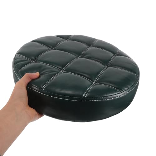 Asiento de taburete redondo de 32cm en madera y espuma PU azul navy 5