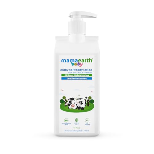 MAMAEARTH Milky Soft Body Lotion with Oats, Milk & Calendula 13.53 Fl Oz (400ml)