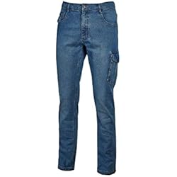Jeans De Trabajo Hombre U-POWER Jam - Pantalón (algodón, spandex, talla L), color guado jeans
