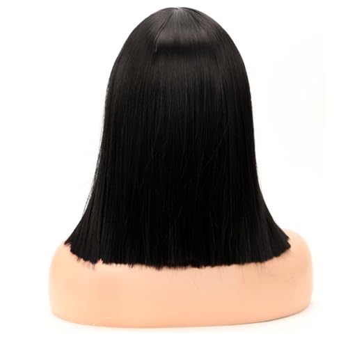 Perruque synthétique courte et lisse noire pas chère pour changer de look - 4