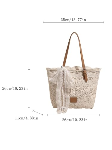 Aesthetic Elegant Lace Purse Vintage Boho Shoulder Bag for Women Handbag For Daily Commute With Lace Ribbon4