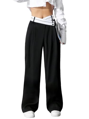 パンツ Asymmetrical waist wide straight slacks 31vvxbB12ZL.jpg