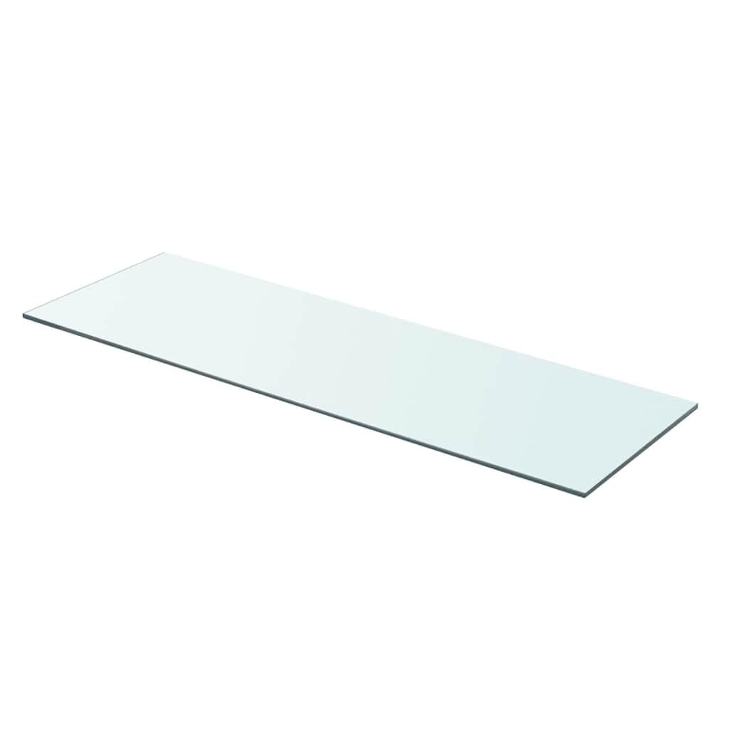 Set di 2 ripiani in vetro temperato trasparente da 80 x 25 cm | Robusti pannelli in vetro ESG con portata di 15 kg e spessore di 8 mm per pareti lamellari in soggiorno, ufficio o negozio.