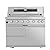 QUAWIP 43 Inch 6 Hearth 85,000 BTU Deluxe Stainless Steel Gas Outdoor Kitchen Bar Barbecue Island Grill, Wine Cooler Small Refrigerator, Grill, Granite Countertops, Storage Cabinets and Drawers