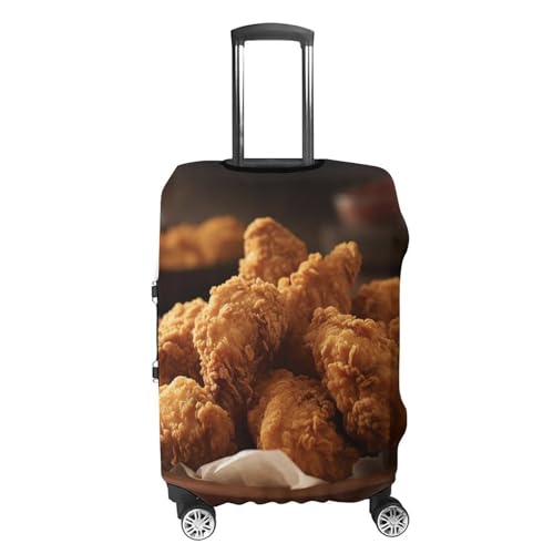 Travel Luggage Cover Elastic Suitcase Protector Anti-Scratch Washable A Plate Of Fried Chicken Luggage Sleeve Tsa Approved Carry on Covers Baggage Cover Fits 18-32 Inch Luggages4