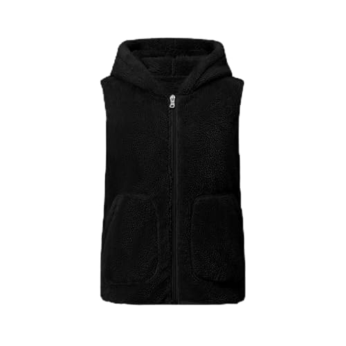 FUPODD Teddy Fleece Weste Damen Mit Kapuze Winterweste Warme...
