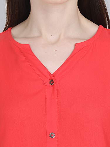 Image of Women's Rayon Solid Long-Length Kurti