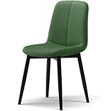 1: Taburetes de comedor con cuero PU de alta calidad y respaldo ergonómico. El asiento de cuero sintético es impermeable y resistente al desgaste. Es duradero y fácil de limpiar.