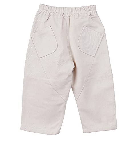 Toddler Kids Boys Girls Unisex Denim Trousers Ivory Beige 2-7 Years Pants 92