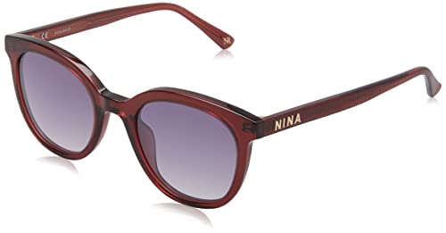 Nina Ricci Snr266 Gafas, Shiny Transp.Raspberry, 50 para Mujer