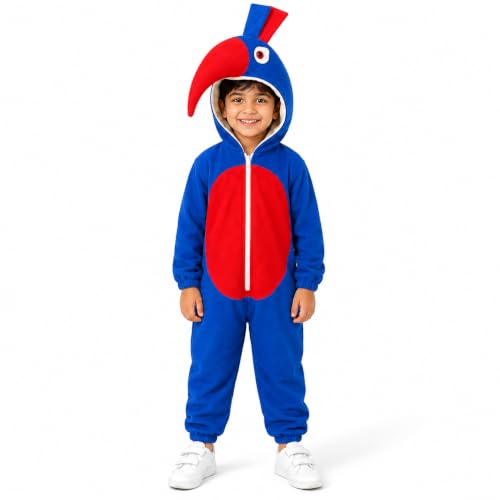 Image of Raj Costume Animal Fancy Dress Costume for Boys & Girls | Hooded Full Body Wildlife Zoo Animal Jumpsuit | Soft Costume for School Function, Fancy Dress, Halloween, Birthday, Cosplay & Role Play