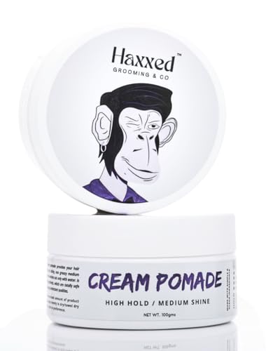 Image of Haxxed Hair Pomade for Men - Natural Oil-Based Pomade for Strong Hold, Sleek Shine & All-Day Control - Perfect for Men's Styling Needs 100 gms (Pack of 3)