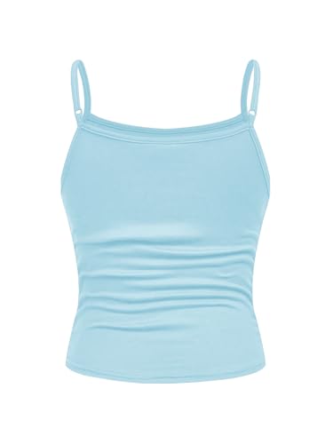 Image of SOLY HUX Girl's Tank Tops 3 Packs Cute Ruched Spaghetti Strap Camisole Slim Fit Undershirts