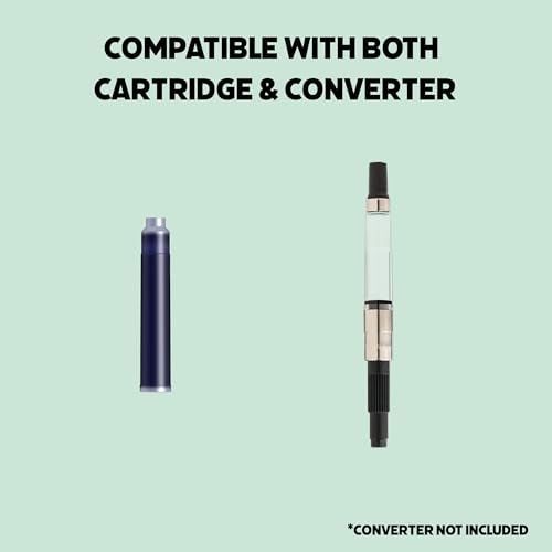 Image of Scrikss Primeo Medium Nib Fountain Pen | 3 Cartridges Included | Stainless Steel Nib & ABS Body | Mint | in Blister Pack