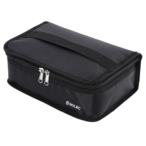 SKILEC Bolsa Termica Porta Alimentos - Nevera Portatil Pequeña para llevar Comida al Trabajo, Camping, Playa - Bolsa Almuerzo Isotermica con Aislamiento (Negro)