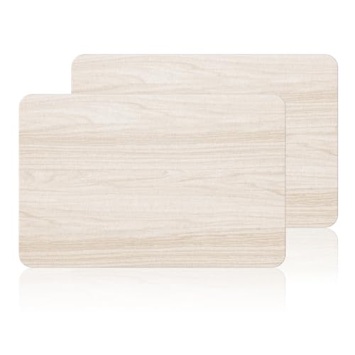 2 Pack Stone Bath Mat for Bathroom|Diatomaceous Earth Bath Mat|Quick Dry Water Absorbing Bath Stone Mat Large|Non-Slip Bathroom Shower Rug|Easy to Clean (24×16'', Wood Grain, Square)