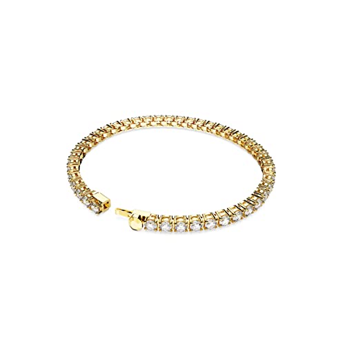 Swarovski Matrix Tennis Bracelet, Round Cut Crystals, Pink, Blue, Black, Clear, Rhodium, Gold-Tone and Rose Gold-Tone Finishes - Image 5