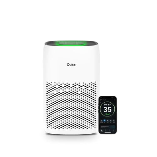 Qubo Smart Air Purifier Q200 for Home by Hero Group | Upto 600 Sq Ft | 99.99% Allergen Removal | HEPA H13 | 9000 Hrs Filter Life | App & Voice Control | Energy Saving | Ultra-Quiet BLDC Motor