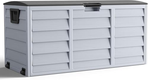 EAZILIFE 290L Garden Storage Box Outdoor Indoor Plastic Store Box Waterproof, Cushions, toys, DIY,...