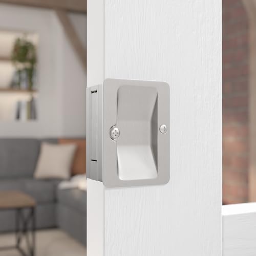 Image of Richelieu | Onward Passage Pocket Door Pull, Rectangular, Brushed Nickel