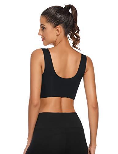 Image of WOWENY Seamless Bras for Women Sleep Leisure Sports Yoga Bra Padded Wireless Thin Soft Comfy Pullover Tops Plus Size
