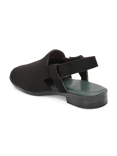 Image of Men Ethnic Peshawari Velvet Sandals | Synthetic Leather Slip-On Footwear for Wedding, Parties | Lightweight Traditional Outdoor Sandals for Men