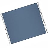 Etrexonline Fouta Playa Extra Grande con Flecos 210x240 cm - Beach Towel, Camping - Color Azul Osculo