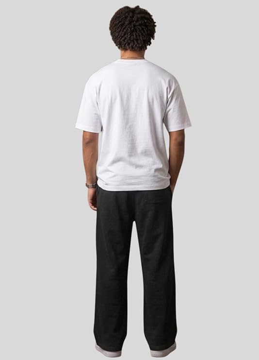 Image of Pure Cotton Men's Baggy Lower | Lower for Man Loose Fit with Pockets & Elastic Waist I Baggy fit Lowers for Gym, Jogging & Casual Wear