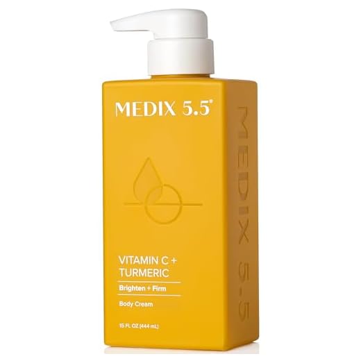 Medix 5.5 Vitamin C Face & Body Dry Skin Rescue Cream Skin Care Lotion Infused W/ Turmeric, Vitamin E, Ginger. Firming & Brightening Anti Aging Moisturizer For Age Spots & Sun Damaged Skin, 15 Fl Oz