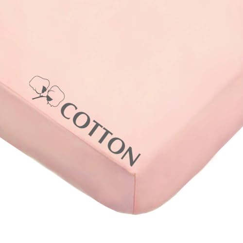 Image of American Baby Company Cotton Fitted Crib Sheet 52x28 inch, Blush | 100% Natural Cotton Crib and Toddler Bed Sheets, Soft, Breathable & Hypoallergenic, Gentle on Skin, Neutral for Boys & Girls