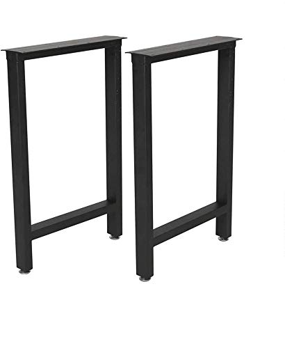 TIEOU Metal Black Table Legs Heavy Duty Desk Legs 28” Height 18” Wide Industrial Modern Table Legs(Without Boards)
