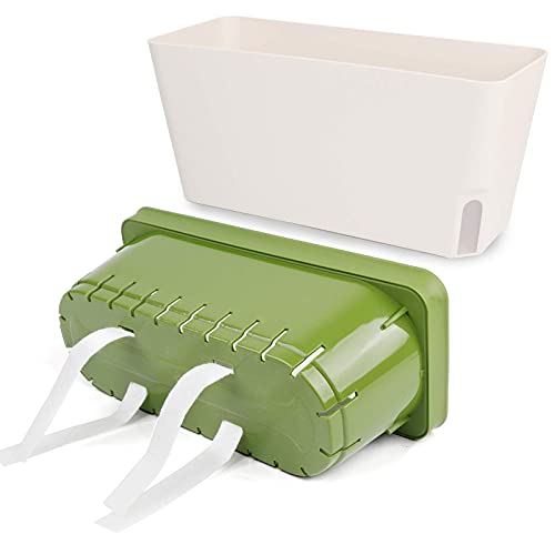 Ourwarm Windowsill Herb Planter Box Indoor Set Of 3, 10.5 Inch Self Watering Planter Pots With Visual Water Level Window, Modern Plastic Plant Pots For Herbs, Vegetables, Succulents Plants #TOP1