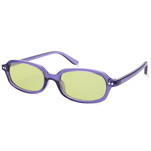 Retro Small Rectangle Sunglasses for Women Men Trendy Narrow Square Sunnies AP3729