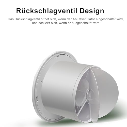 FlyingYun 100mm Abluftventilator 160m³/h 4W, 5 Geschwindigkeiten einstellbarer Ventilator, verbesserte Speicherfunktion, RC-Ventilator für Küche, Bad, Dachboden, Fenster, Keller