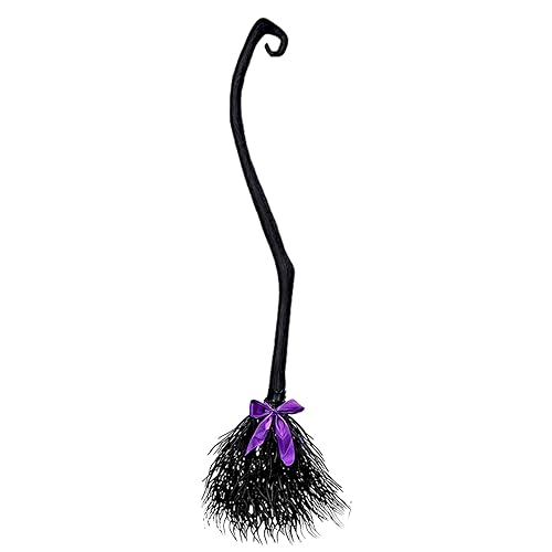 Halloween Hexenbesen Hexen Besen 137 cm Halloween Reisigbesen Strohbesen Witch Broom Hexe Accessoire Kinder Rollenspiel Maskerade Zubehör Für Kinder Erwachsene Party Dekorationen