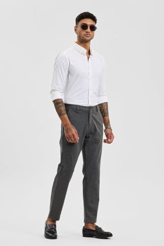 Image of SNITCH Men's Slim Fit Mid Rise Stretch Ankle Length Trousers