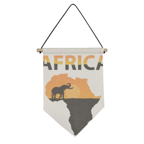 Bannière en toile éléphant savane pour décorer un mur sans percer